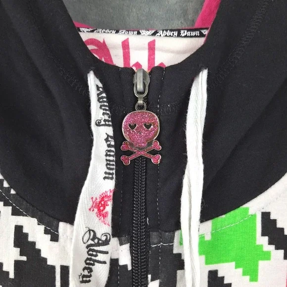 Vintage Abbey Dawn Avril Lavigne Hoodie XL Rainbow Houndstooth Y2K Punk Skater - Picture 5 of 10